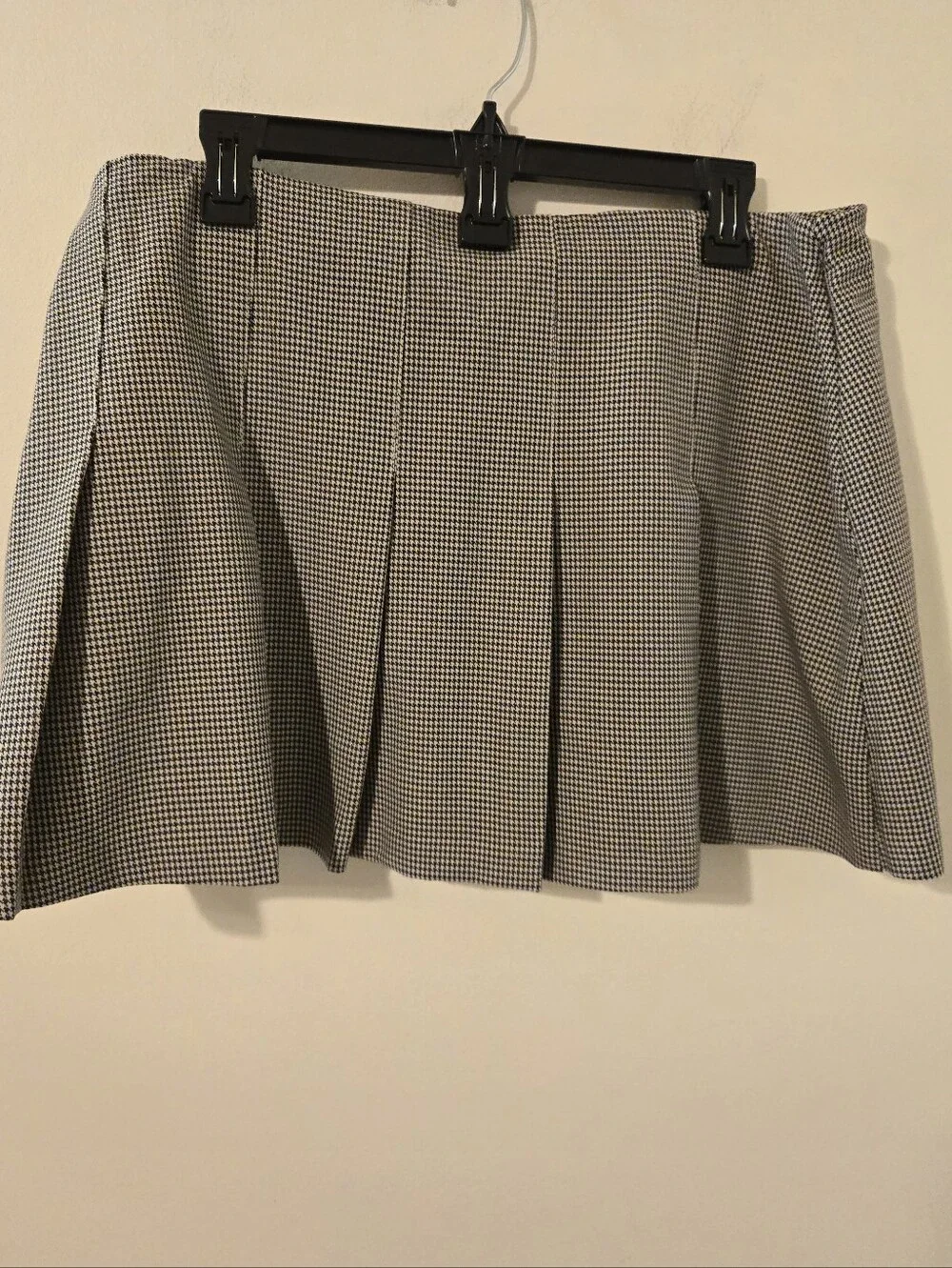 Abercrombie & Fitch Hardware Pleated Wrap Mini Skort Houndstooth Size L